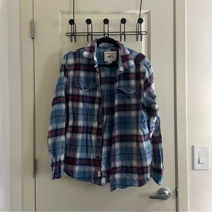 American Eagle plaid check button down shirt